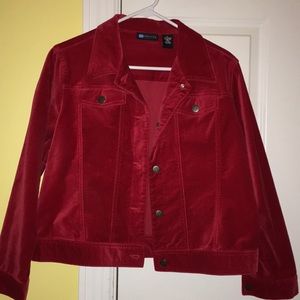 Velvet red Jean jacket